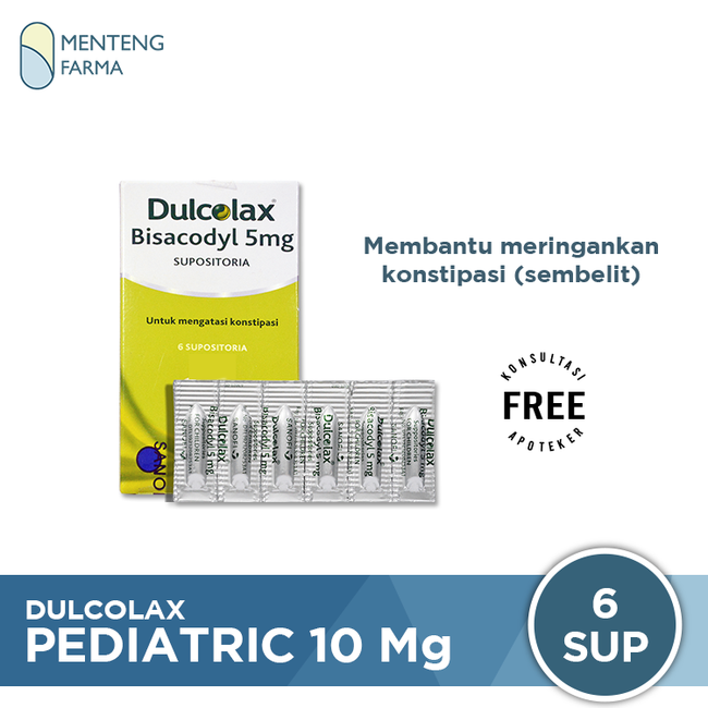 Dulcolax Pediatric 5 Mg 6 Supositoria - Obat Pencahar Supositoria Anak - Menteng Farma