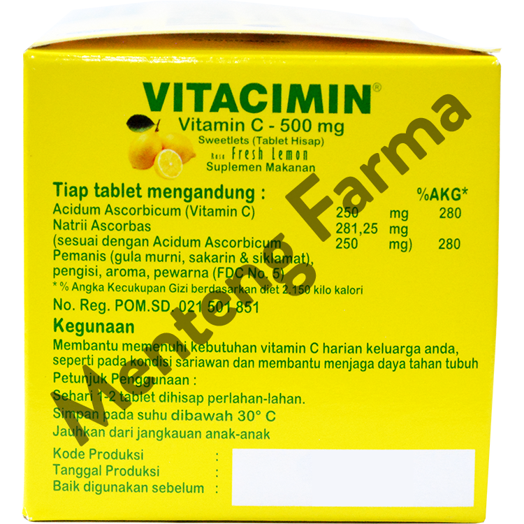 Tablet Hisap VITACIMIN Lemon Family Pack 10 Strip - Menteng Farma