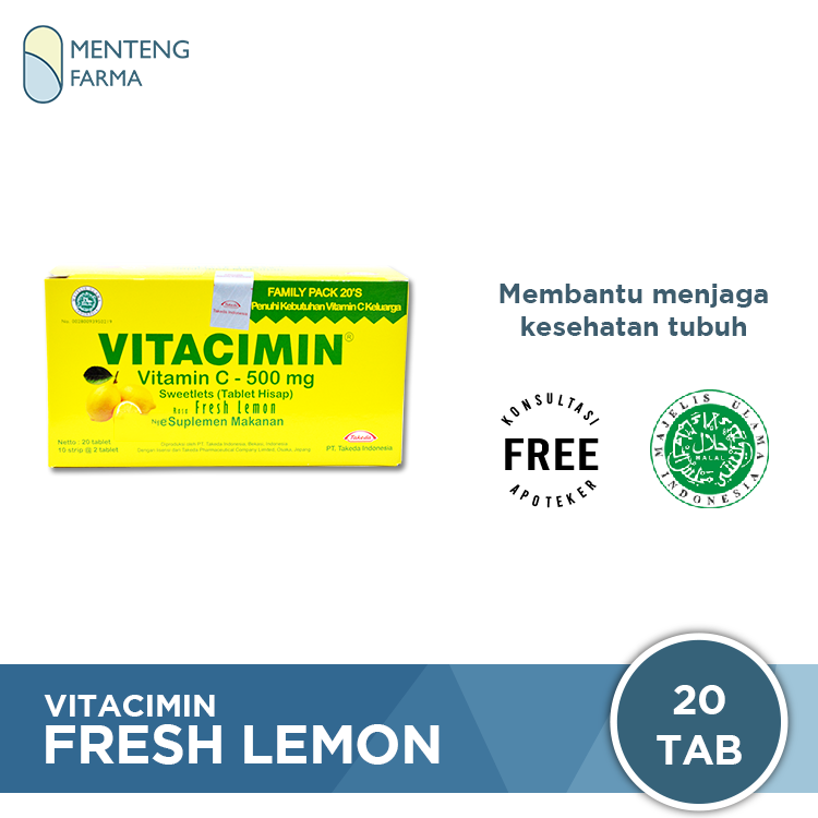 Tablet Hisap VITACIMIN Lemon Family Pack 10 Strip - Menteng Farma