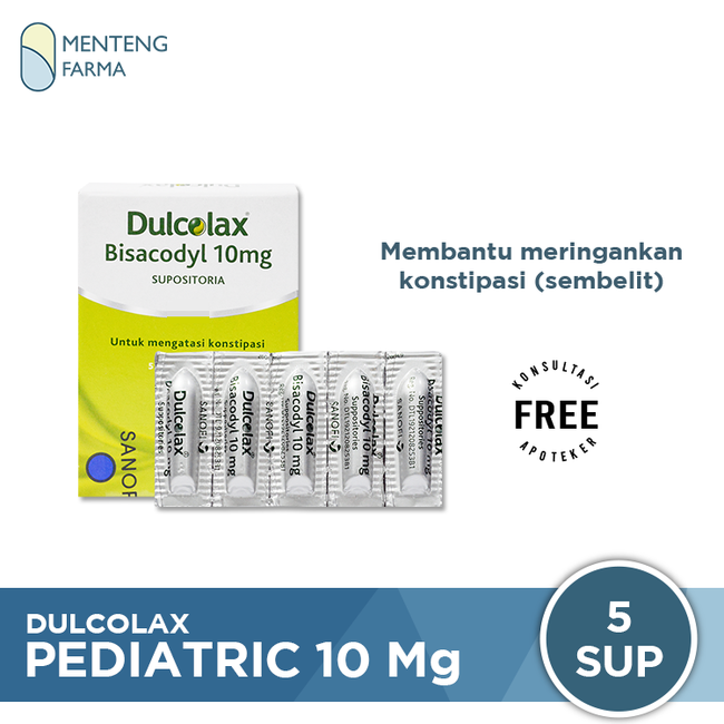 Dulcolax Adult 10 Mg 5 Supositoria - Obat Pencahar Supositoria Dewasa - Menteng Farma