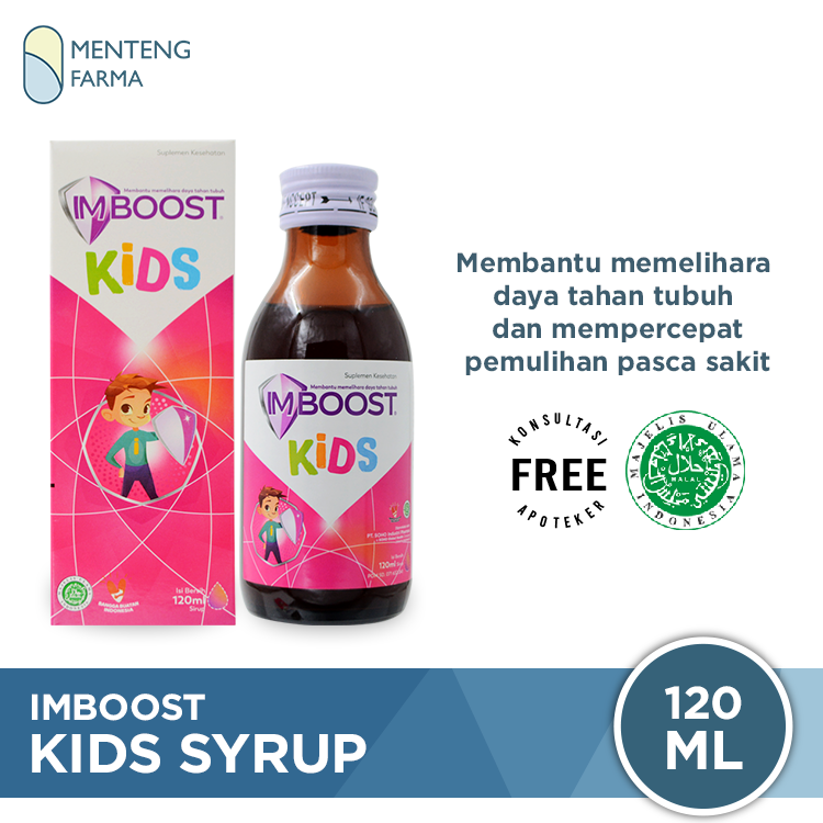 Imboost Kids Syrup 120 ML - Suplemen Penambah Daya Tahan Tubuh Anak - Menteng Farma