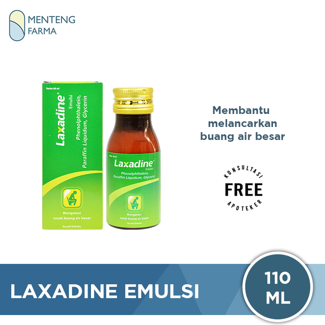 Laxadine Emulsi 110 mL - Obat Pencahar, Sembelit, Konstipasi - Menteng Farma