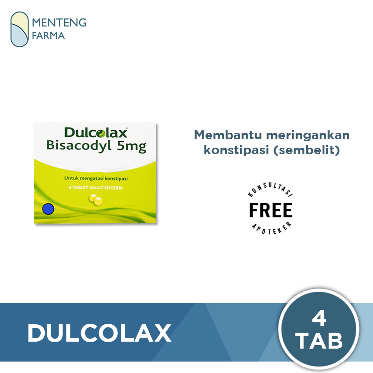 Dulcolax 5 Mg 4 Tablet - Obat Pencahar, Konstipasi, Sembelit - Menteng Farma