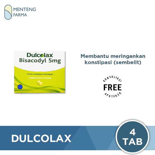 Dulcolax 5 Mg 4 Tablet - Obat Pencahar, Konstipasi, Sembelit - Menteng Farma