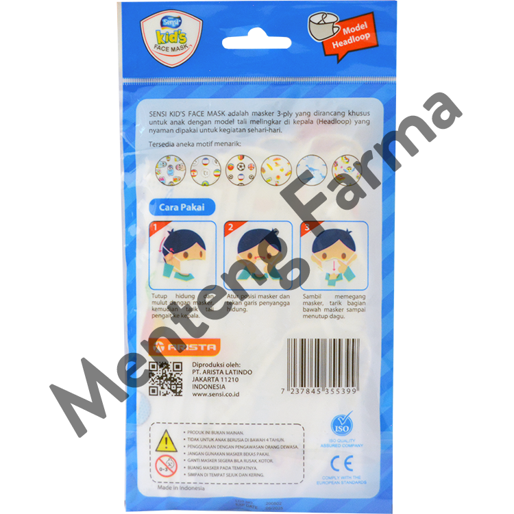 Sensi Kids Face Mask Headloop Isi 5 Pcs - Menteng Farma