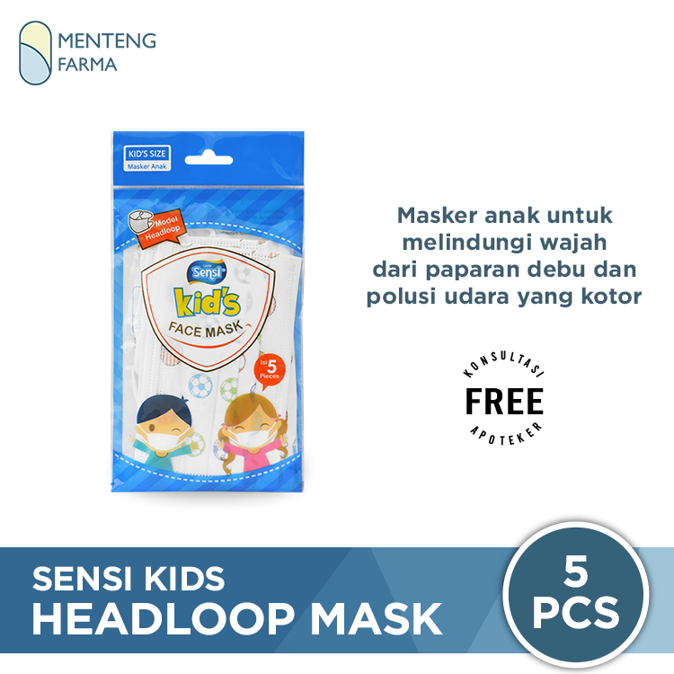 Sensi Kids Face Mask Headloop Isi 5 Pcs - Menteng Farma