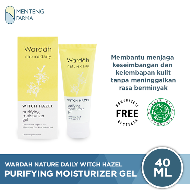 Wardah Nature Daily Witch Hazel Purifying Moisturizer Gel 40 ML - Menteng Farma