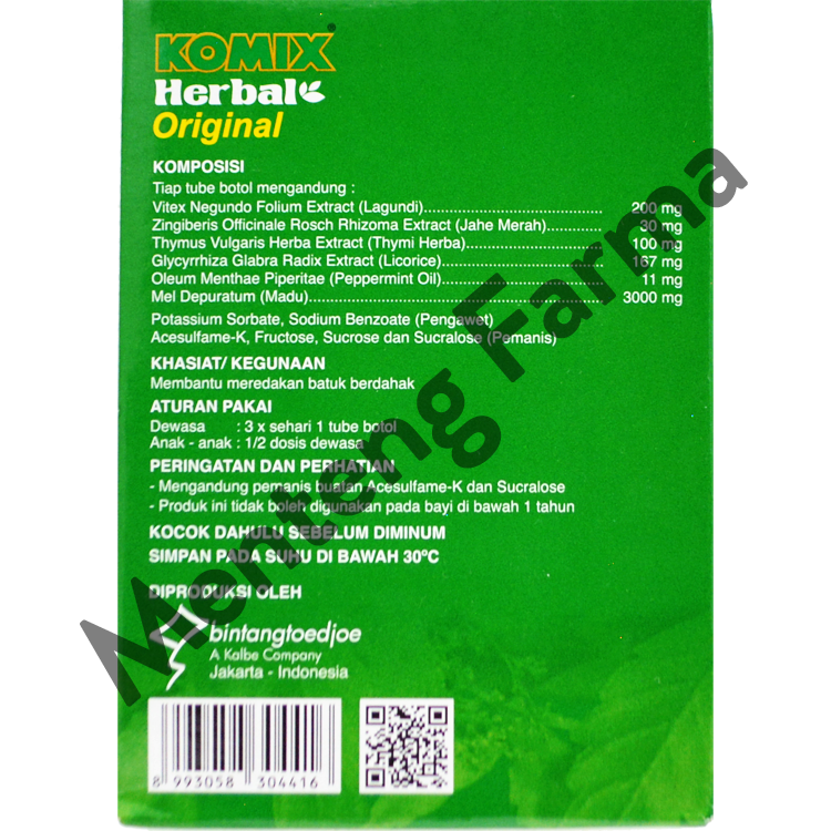 Komix Herbal Original Tube - Menteng Farma