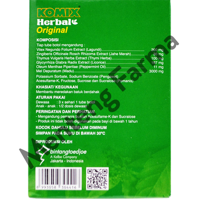 Komix Herbal Original Tube - Menteng Farma