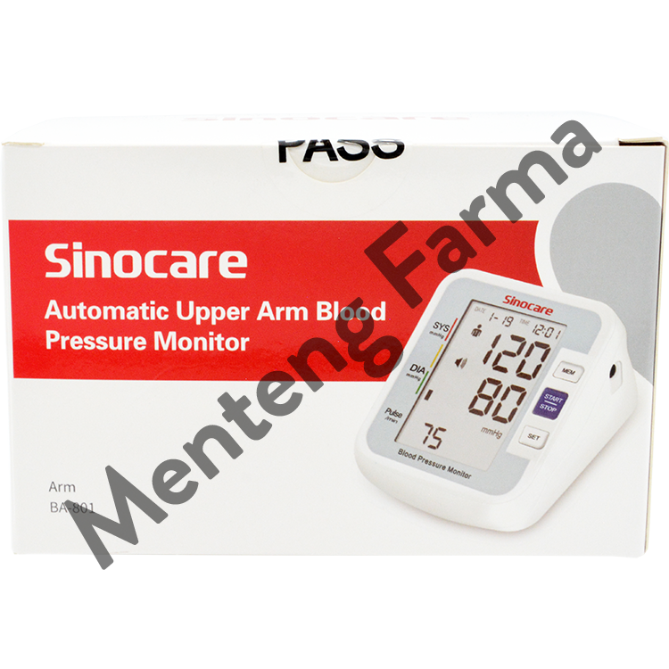 Sinocare Automatic Upper Arm Blood Pressure Monitor BA-801 - Tensimeter Digital - Menteng Farma