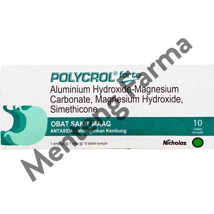 Polycrol Forte 10 Tablet - Obat Sakit Maag dan Asam Lambung - Menteng Farma