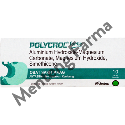 Polycrol Forte 10 Tablet - Obat Sakit Maag dan Asam Lambung - Menteng Farma