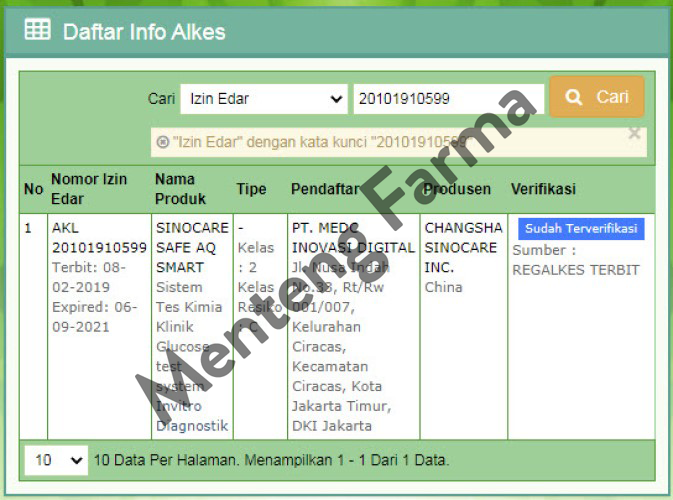 Sinocare Safe AQ Smart Alat Cek Gula Darah - Menteng Farma