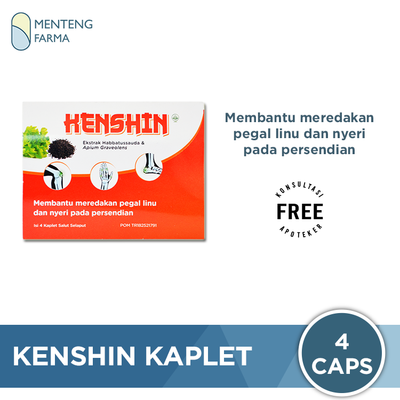 Kenshin 4 Kaplet - Obat Pereda Pegal Linu dan Nyeri Persendian - Menteng Farma