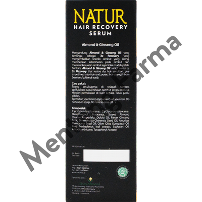 Natur Hair Recovery Serum Almond & Ginseng Oil 60 ML - Serum Anti Hair Fall - Menteng Farma