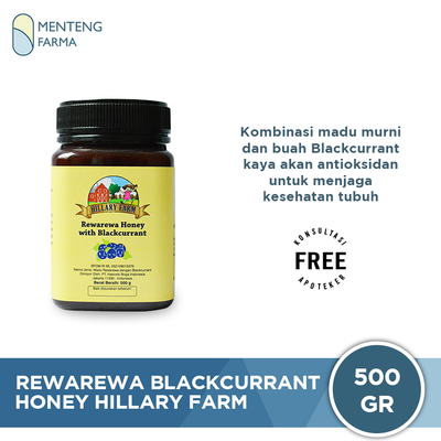 Rewarewa Blackcurrant Honey Hillary Farm 500 Gram - Madu Rewarewa - Menteng Farma
