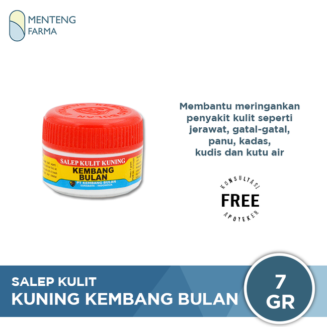 Salep Kulit Kuning Kembang Bulan 7 Gr - Salep Gatal, Jerawat, Panu, Kadas, Kudis, Kutu Air - Menteng Farma