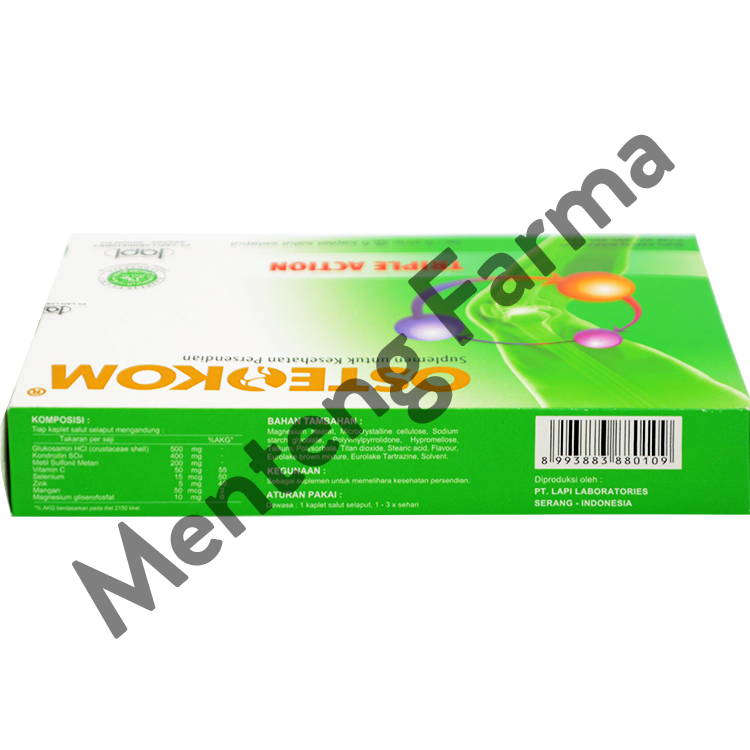 Osteokom 30 Kaplet - Suplemen Kesehatan Tulang dan Sendi - Menteng Farma