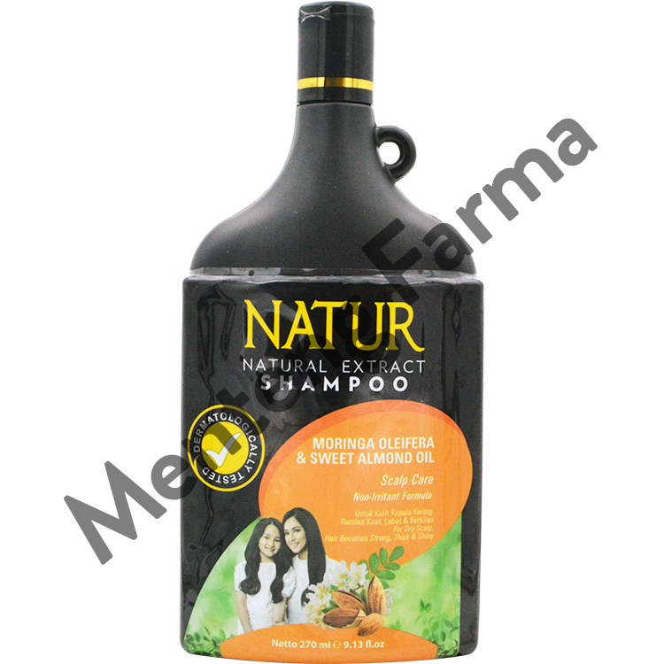 Natur Shampoo Moringa & Sweet Almond Oil 270 ML - Perawatan Kulit Kepala Kering - Menteng Farma