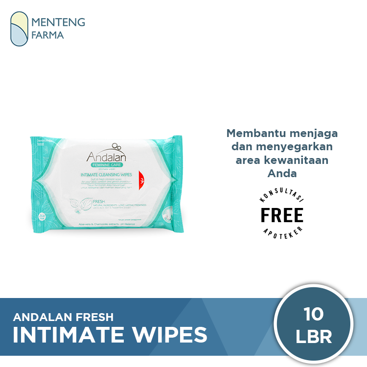 Andalan Fresh Intimate Wipes Isi 10 Sheet - Tisu Pembersih Kewanitaan - Menteng Farma