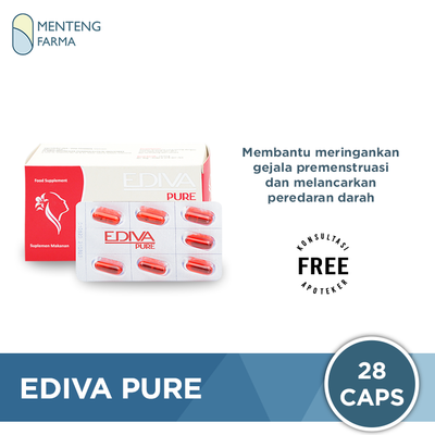 Ediva Pure 28 Kapsul - Obat Pelancar Datang Bulan - Menteng Farma