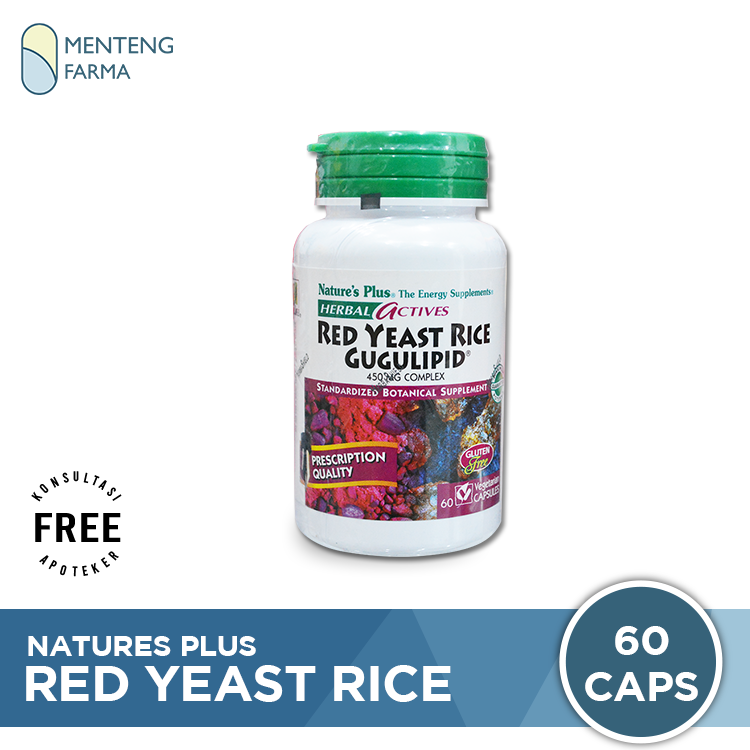 Natures Plus Red Yeast Rice Gugulipid 60 Kapsul - Suplemen Kolesterol - Menteng Farma