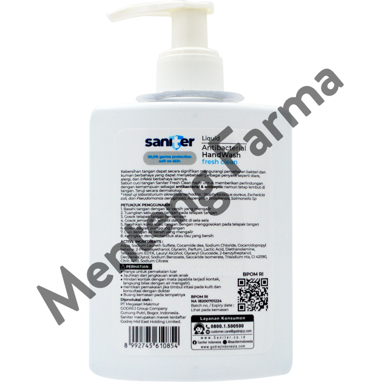 Saniter Handwash 250 ml - Sabun Cuci Tangan Antibacteri - Menteng Farma