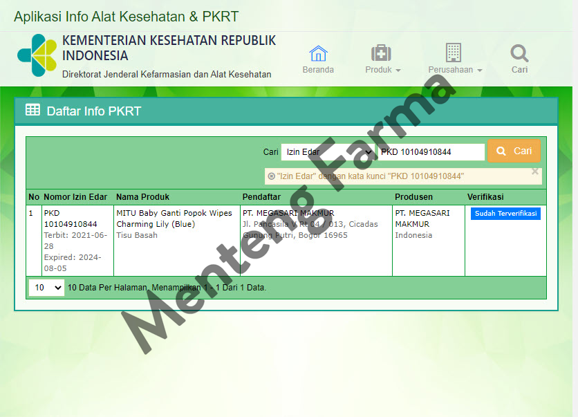 Mitu Tissue Basah Ganti Popok Blue isi 50 Lembar - Menteng Farma