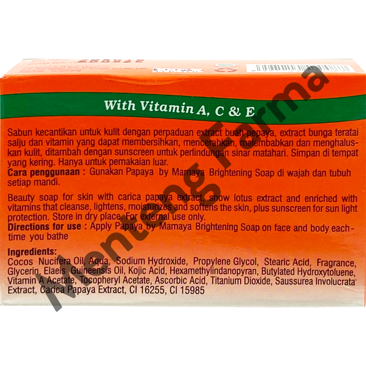 Sabun Papaya By Mamaya Anti Acne Soap 70 gr - Menteng Farma