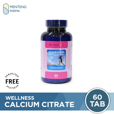 Wellness Calcium Citrate Isi 60 Tablet - Suplemen Tulang dan Gigi - Menteng Farma