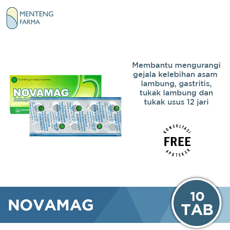 Novamag 10 Tablet - Obat Sakit Maag dan Asam Lambung - Menteng Farma