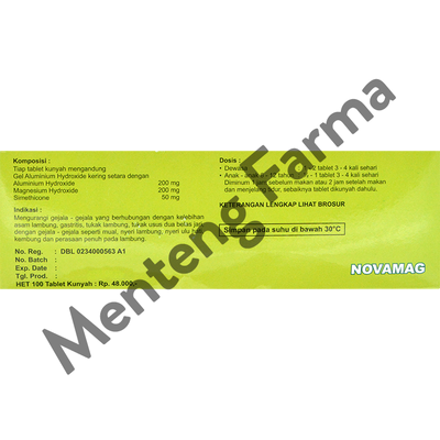 Novamag 10 Tablet - Obat Sakit Maag dan Asam Lambung - Menteng Farma