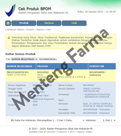 Novamag 10 Tablet - Obat Sakit Maag dan Asam Lambung - Menteng Farma