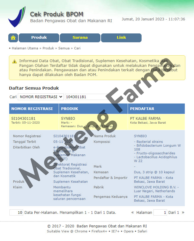 Synbio 10 Kapsul - Suplemen Kesehatan Pencernaan - Menteng Farma