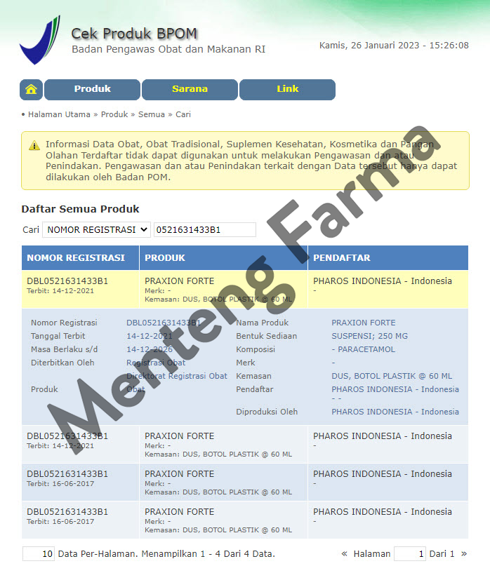 Praxion Forte Suspensi 60 ml - Meredakan Demam Sakit Kepala dan Sakit Gigi - Menteng Farma