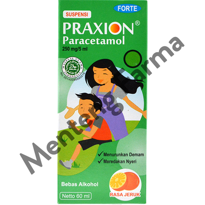 Praxion Forte Suspensi 60 ml - Meredakan Demam Sakit Kepala dan Sakit Gigi - Menteng Farma