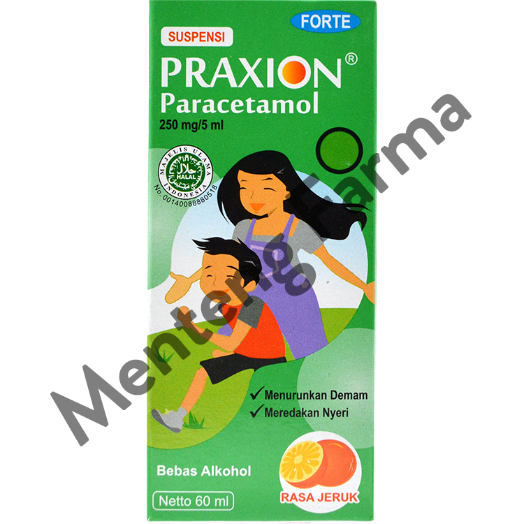 Praxion Forte Suspensi 60 ml - Meredakan Demam Sakit Kepala dan Sakit Gigi - Menteng Farma