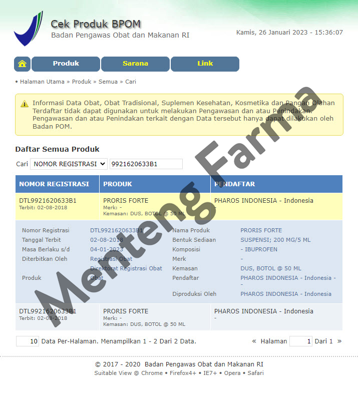 Proris Forte Suspensi 50 mL - Penurun Demam dan Pereda Nyeri - Menteng Farma