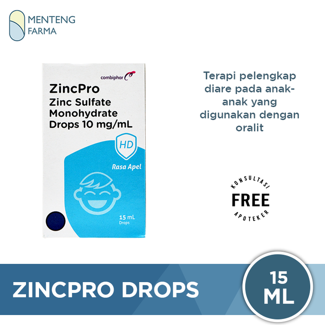 ZincPro Drop 15 mL - Pelengkap Pengobatan Diare Anak - Menteng Farma