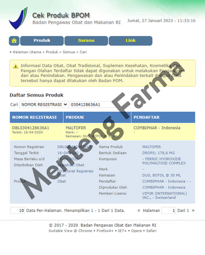 Maltofer Drops 30 mL - Vitamin Zat Besi Anak-anak Remaja dan Dewasa - Menteng Farma