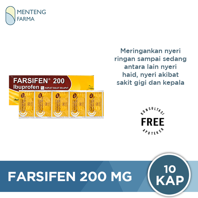 Farsifen 200 mg 10 Tablet - Obat Pereda Nyeri dan Demam - Menteng Farma