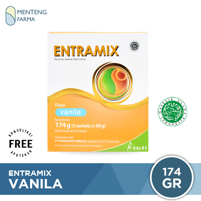 Entramix Vanila 174 Gram - Susu Penambah Nutrisi Lansia dan Malnutrisi - Menteng Farma