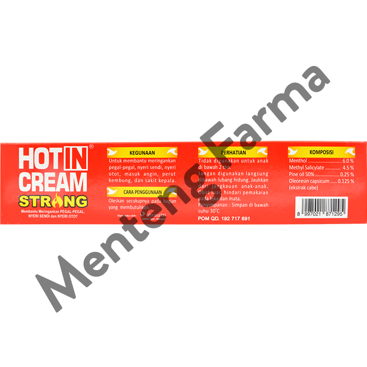 Hot In Cream Strong 120 Gr - Pereda Nyeri Otot dan Sendi Extra Panas - Menteng Farma