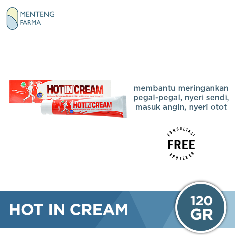 Hot In Cream 120 Gr - Pereda Nyeri Otot dan Sendi - Menteng Farma