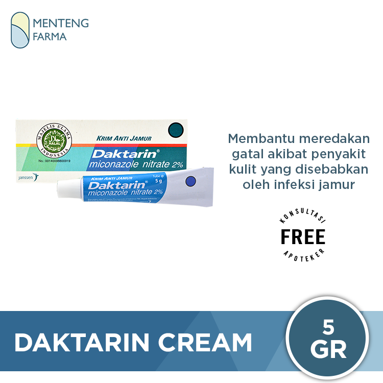 Daktarin Cream 5 g - Krim Anti Jamur Kulit - Menteng Farma