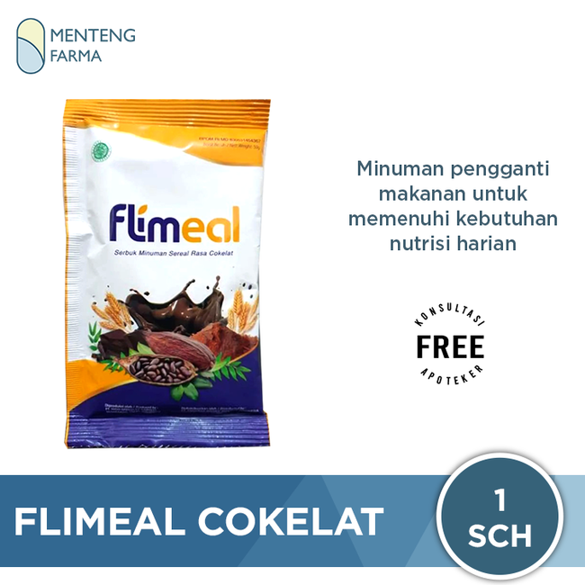 Flimeal Coklat Vegan Sachet 50 Gr - Minuman Sereal Bernutrisi - Menteng Farma