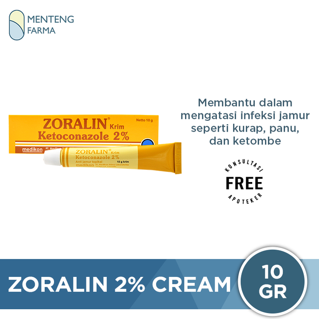 Zoralin 2% Cream 10 g - Menteng Farma