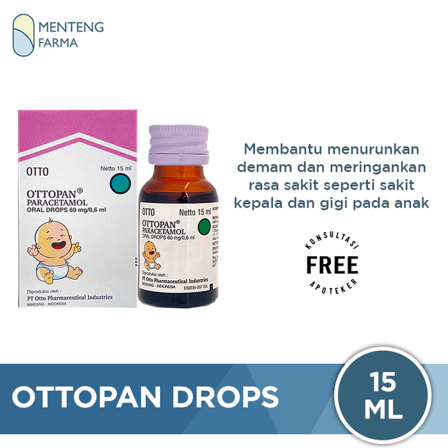 Ottopan Drops 15 ml - Obat Demam Anak - Menteng Farma