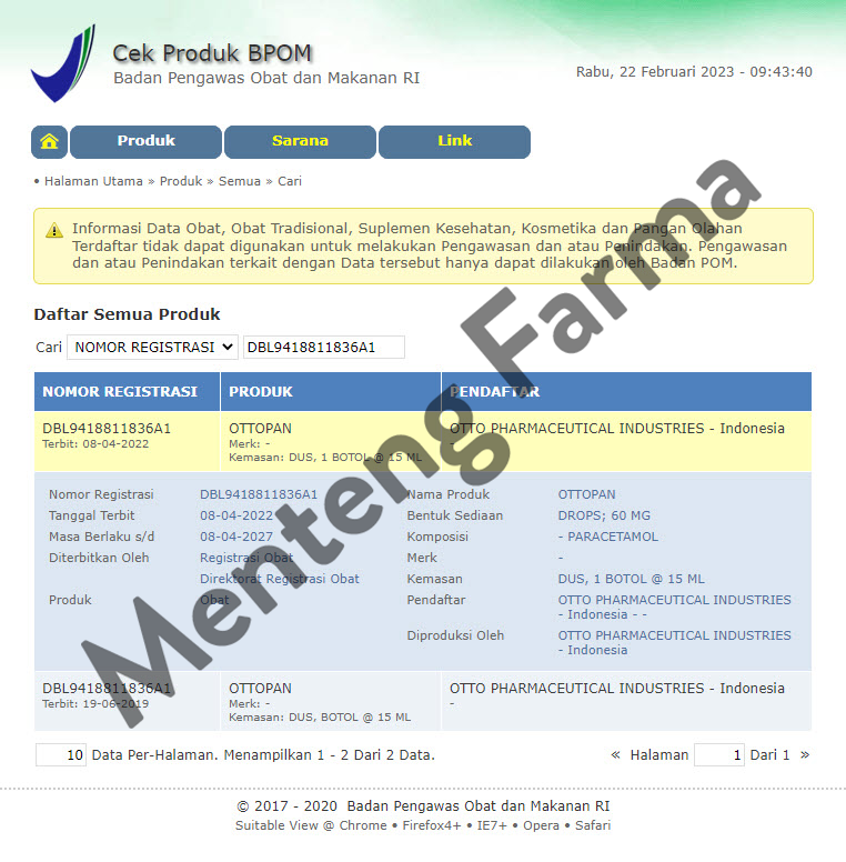 Ottopan Drops 15 ml - Obat Demam Anak - Menteng Farma