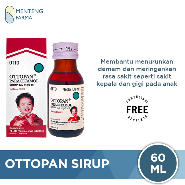 Ottopan Sirup 60 ml - Obat Demam dan Nyeri Ringan Anak - Menteng Farma